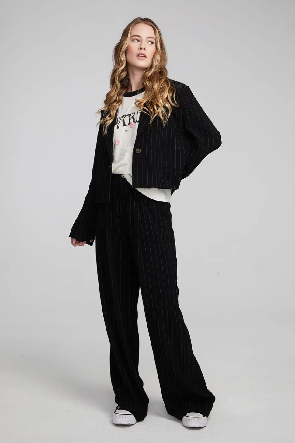 Chaser Brand Santana Beverly Pinstripe Blazer Discount