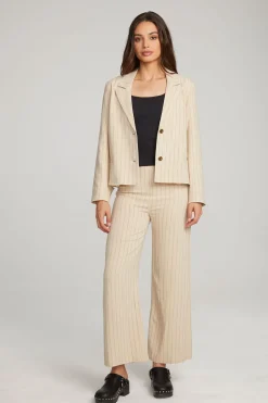 Chaser Brand Santanaa White Pinstripe Blazer Sale