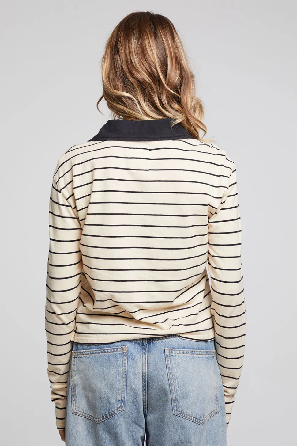 Chaser Brand Sausalito Black Sand Stripe Long Sleeve Outlet