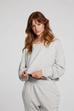 Chaser Brand Scarlet Heather Grey Pullover Cheap