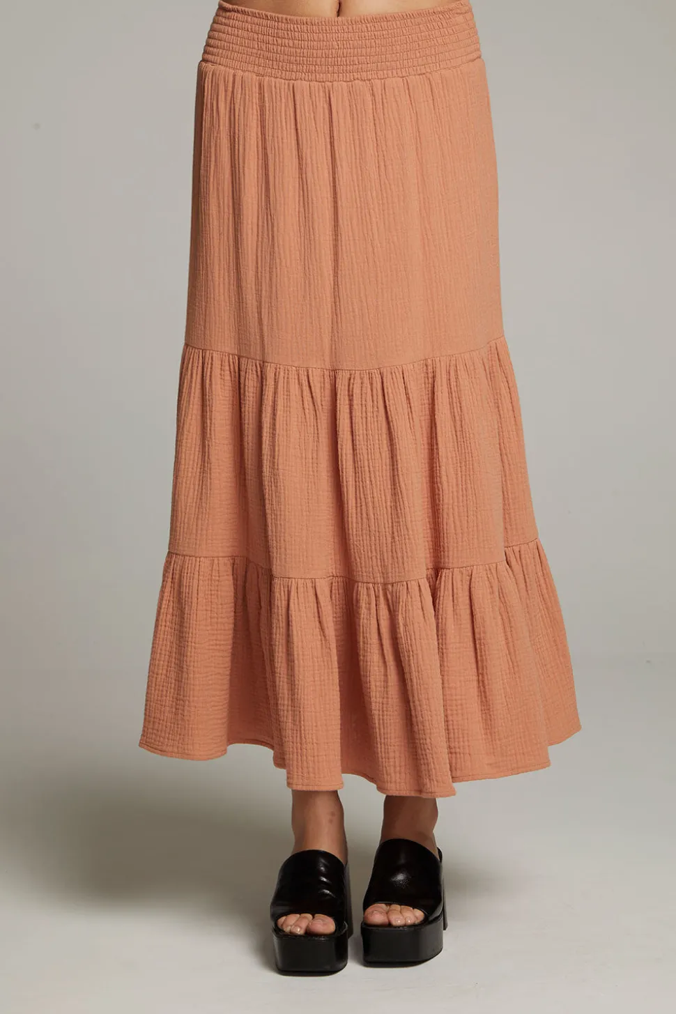 Chaser Brand Seal Bronze Maxi Skirt Flash Sale