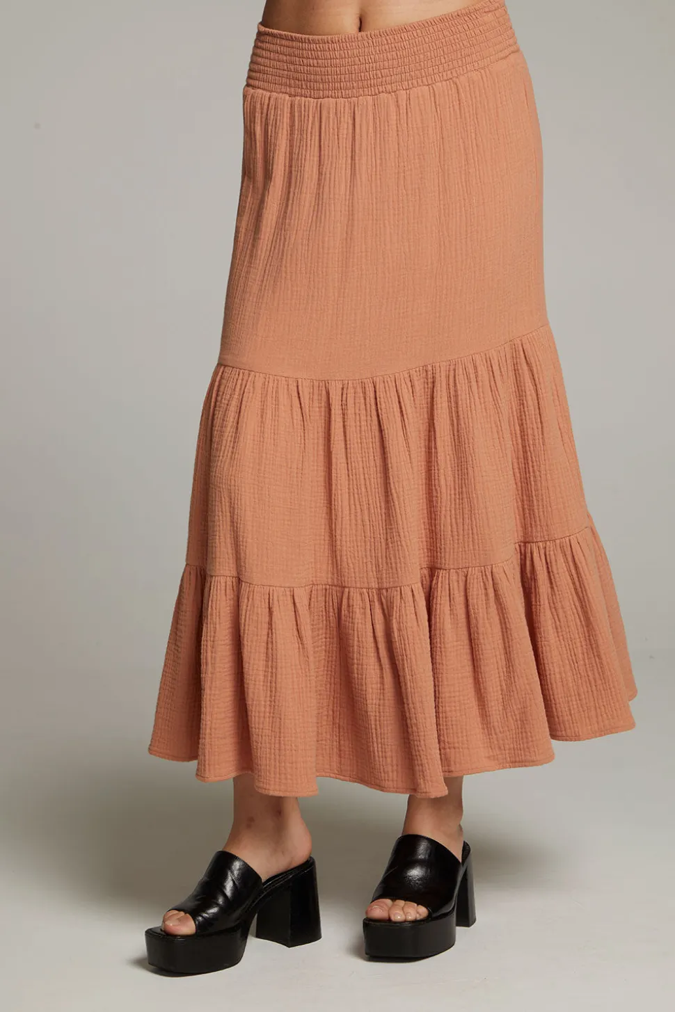 Chaser Brand Seal Bronze Maxi Skirt Flash Sale