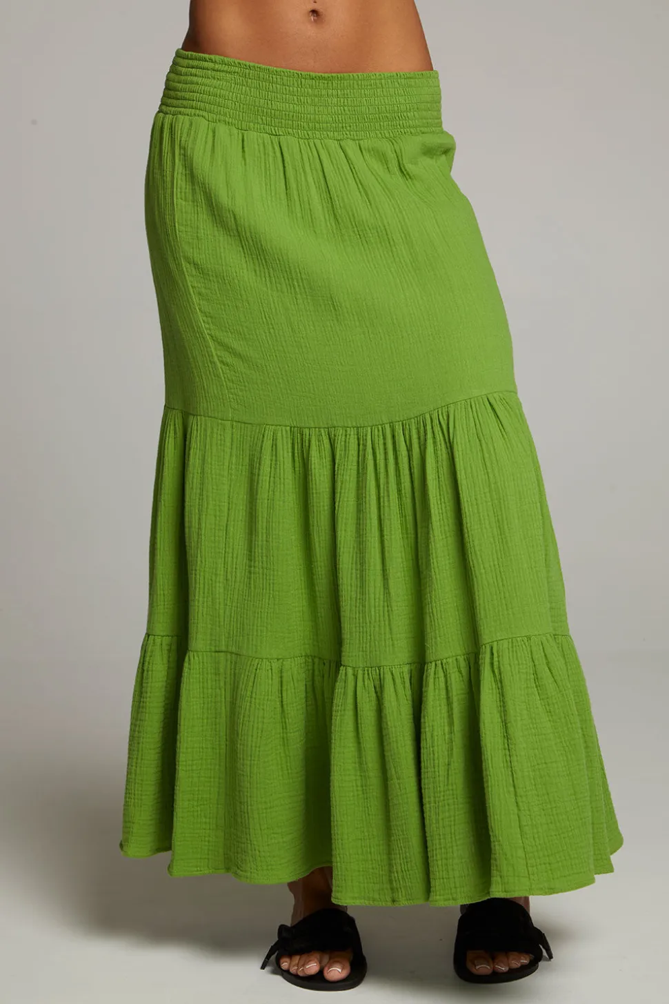 Chaser Brand Seal Piquant Green Maxi Skirt Clearance