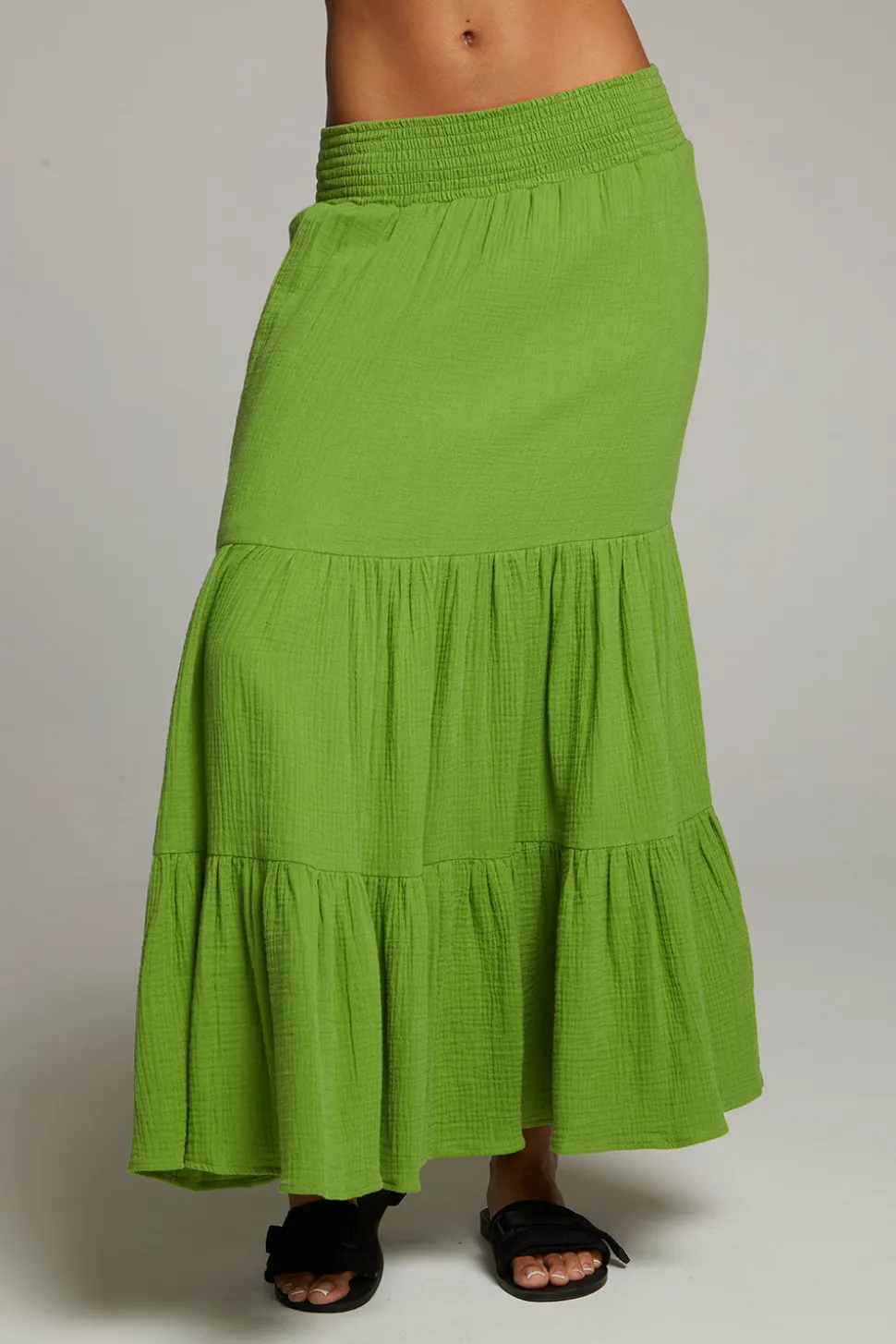 Chaser Brand Seal Piquant Green Maxi Skirt Clearance