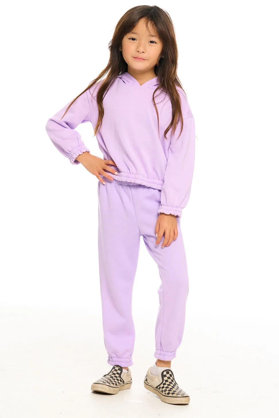 Chaser Brand Semi Cropped Shirred Hoodie Pullover Best