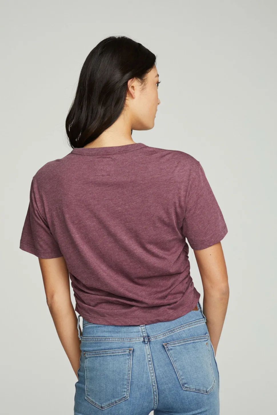 Chaser Brand Short Sleeve Crew Neck Shirred Side Tee Fashion