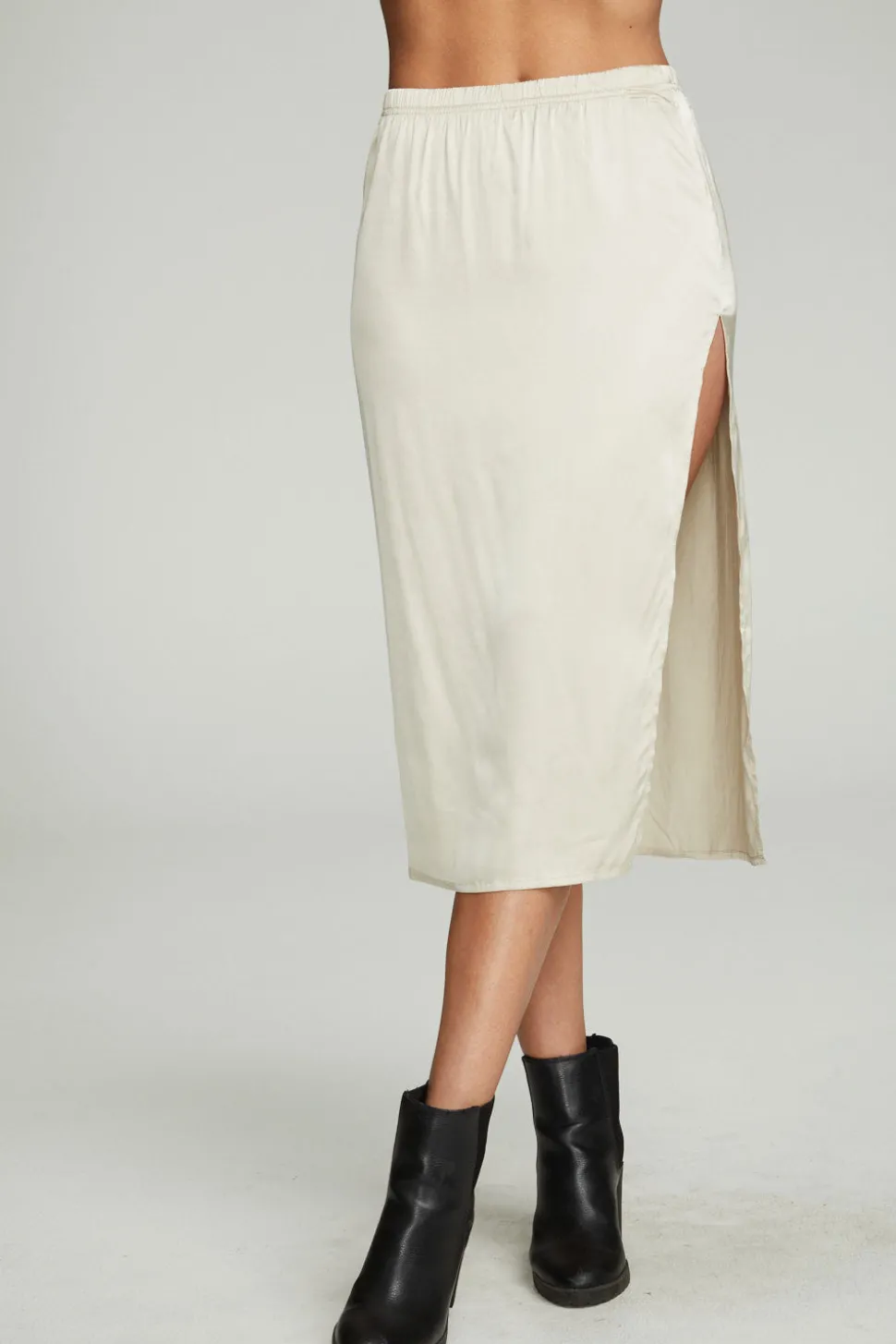 Chaser Brand Side Slit Midi Skirt Flash Sale