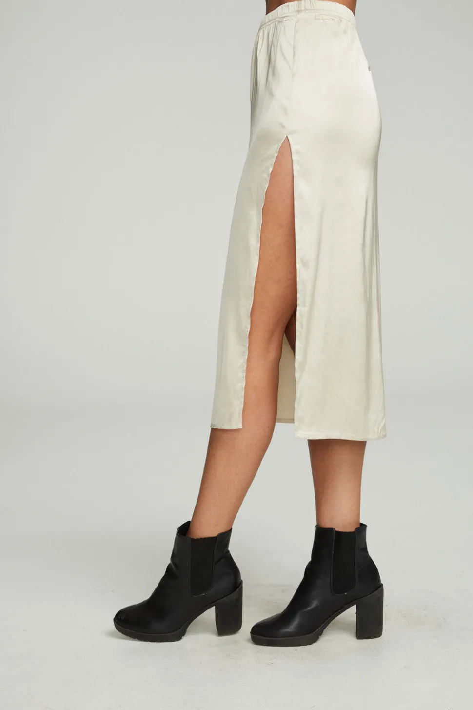 Chaser Brand Side Slit Midi Skirt Flash Sale