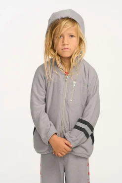 Chaser Brand Silver Gray Zip Up Hoodie Hot