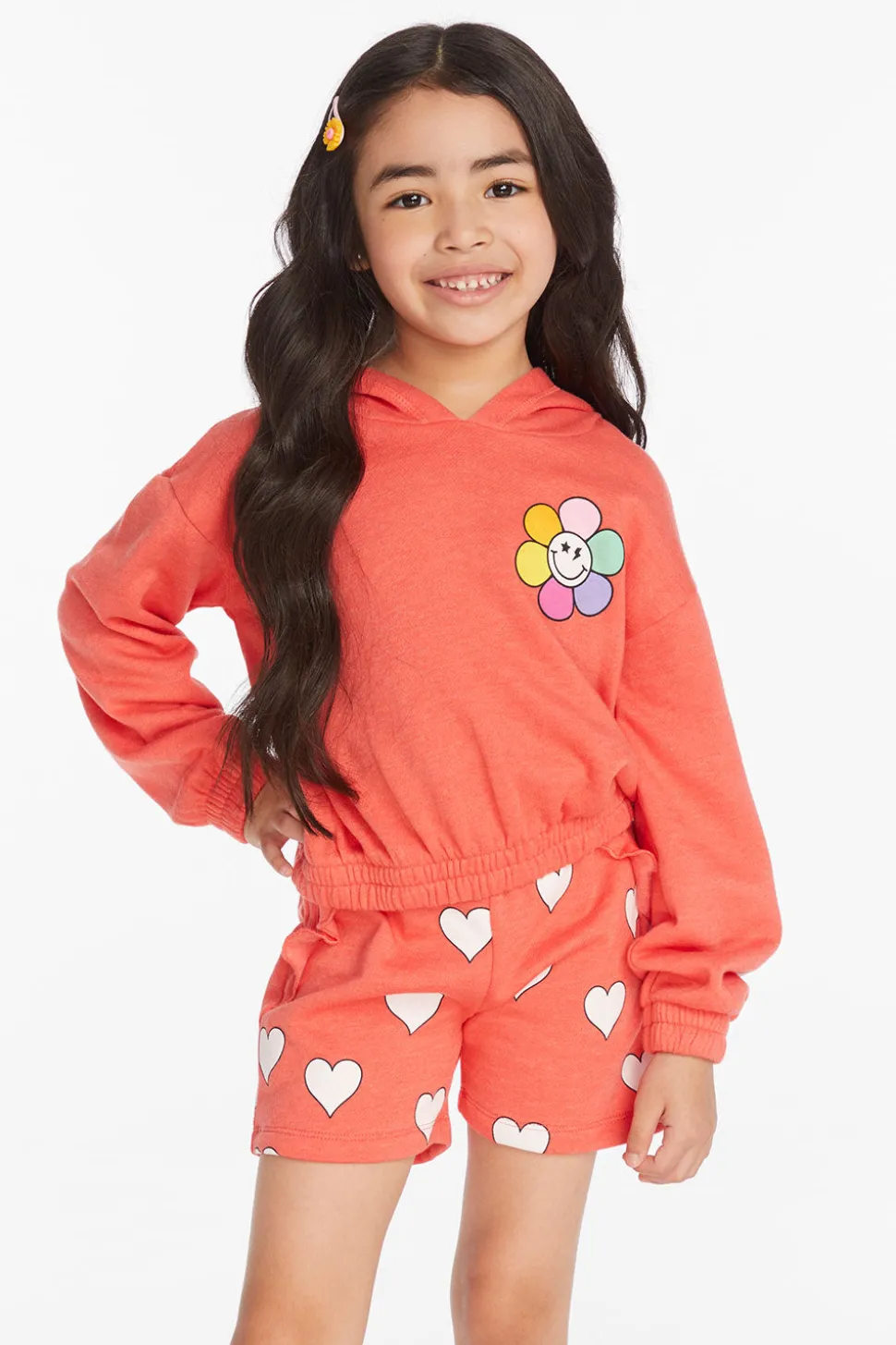 Chaser Brand Smiley Flower & Hearts Girls Pullover Hoodie Store