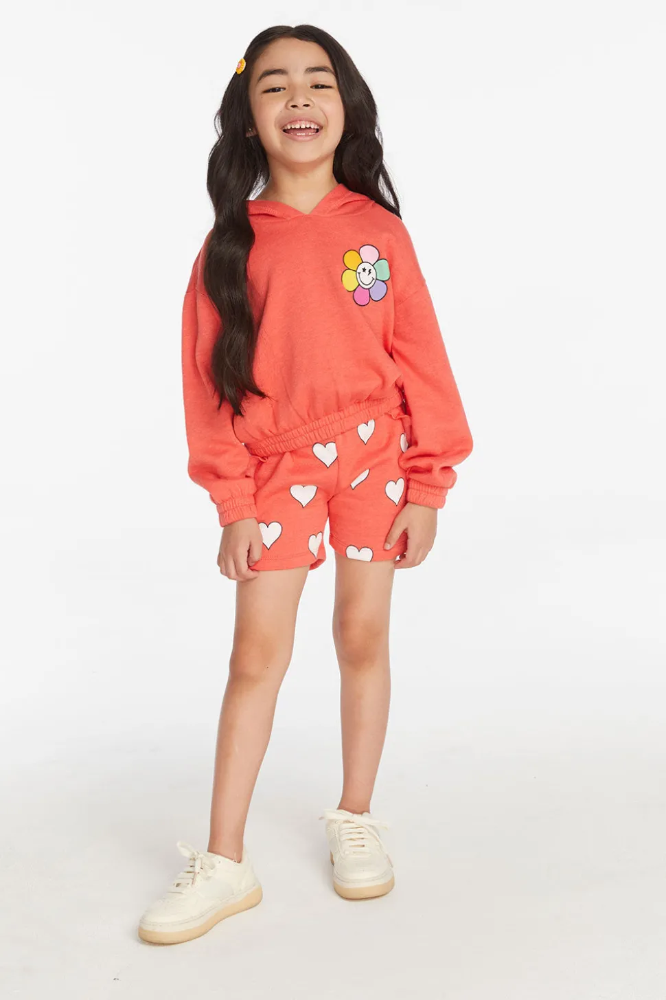 Chaser Brand Smiley Flower & Hearts Girls Pullover Hoodie Store