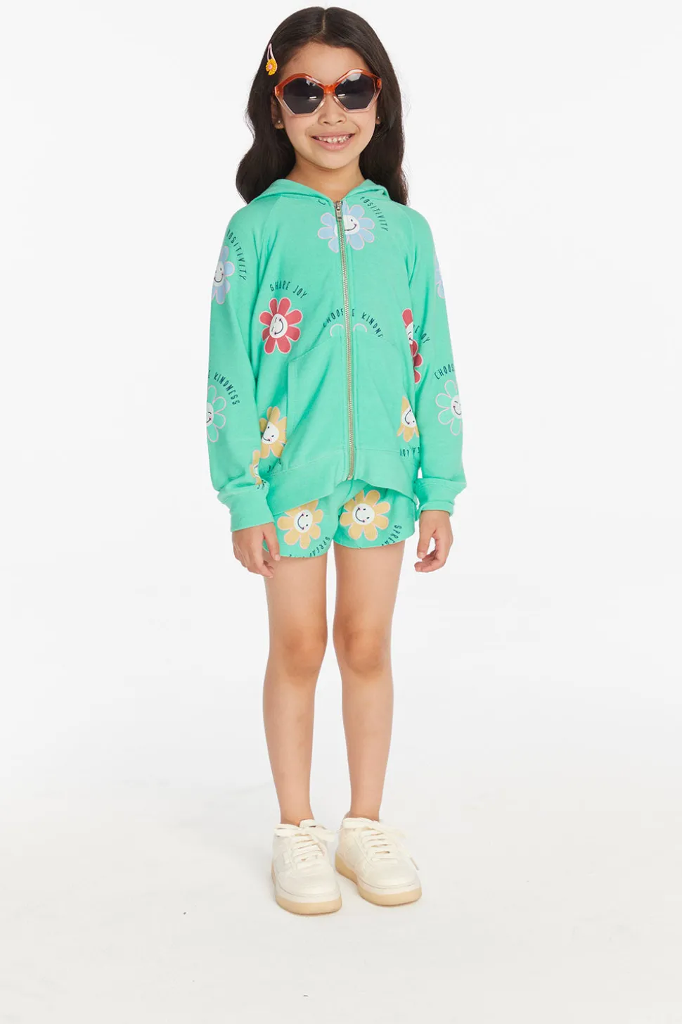 Chaser Brand Smiley Flower Girls Zip-up Hoodie Store