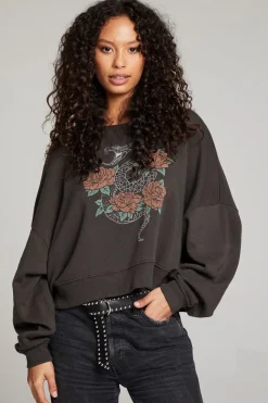 Chaser Brand Snake & Roses Pullover Best Sale