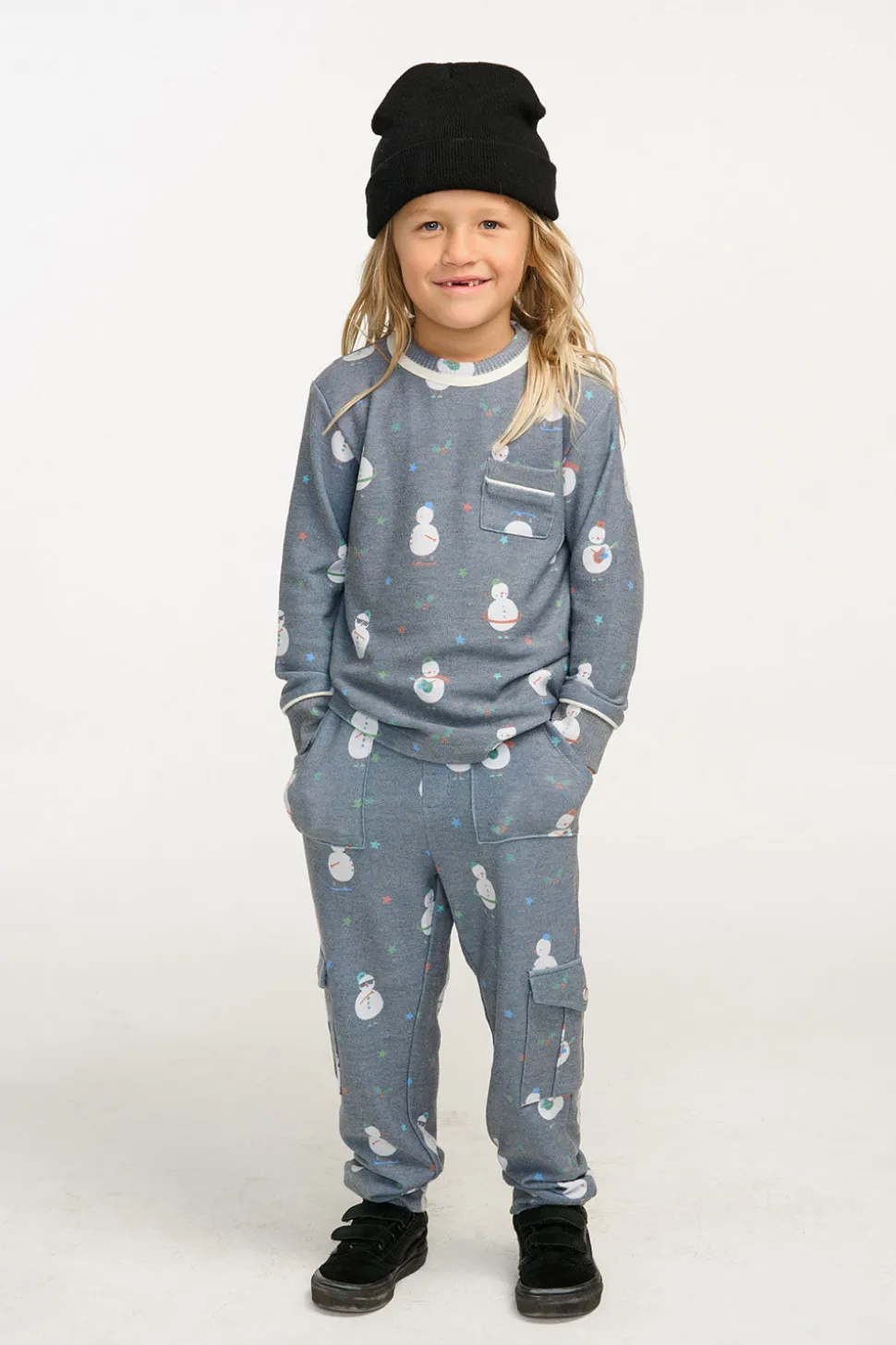 Chaser Brand Snowman Fun Long Sleeve Pocket Shirt Online
