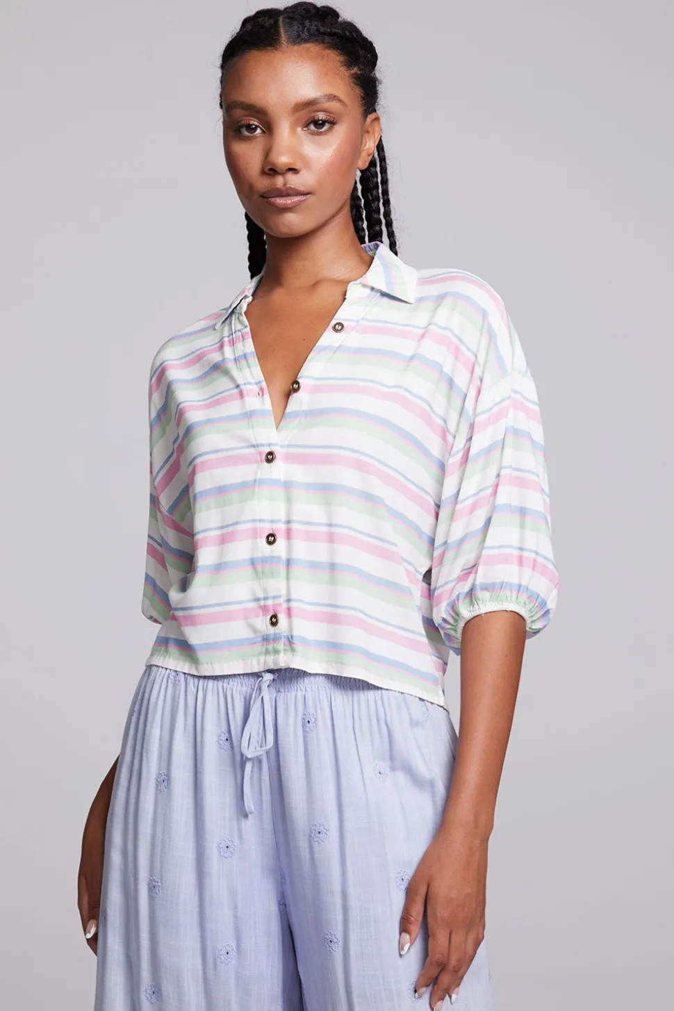 Chaser Brand Sofia Positano Stripe Blouse Cheap