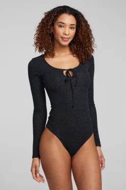 Chaser Brand Spelly Shadow Black Bodysuit Cheap