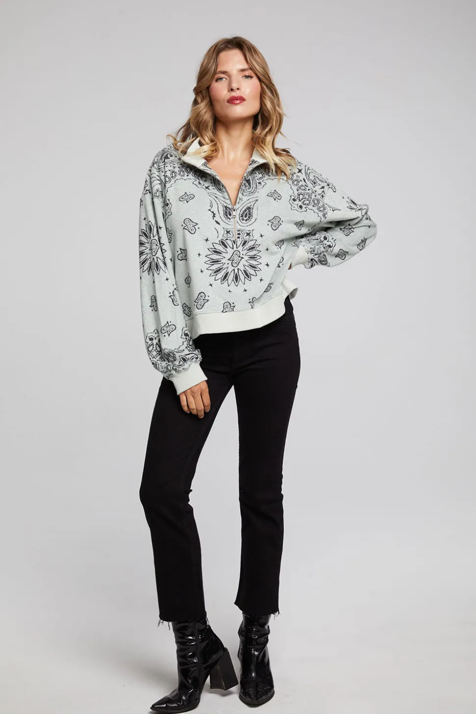 Chaser Brand Stella Matcha Half Zip Pullover Flash Sale