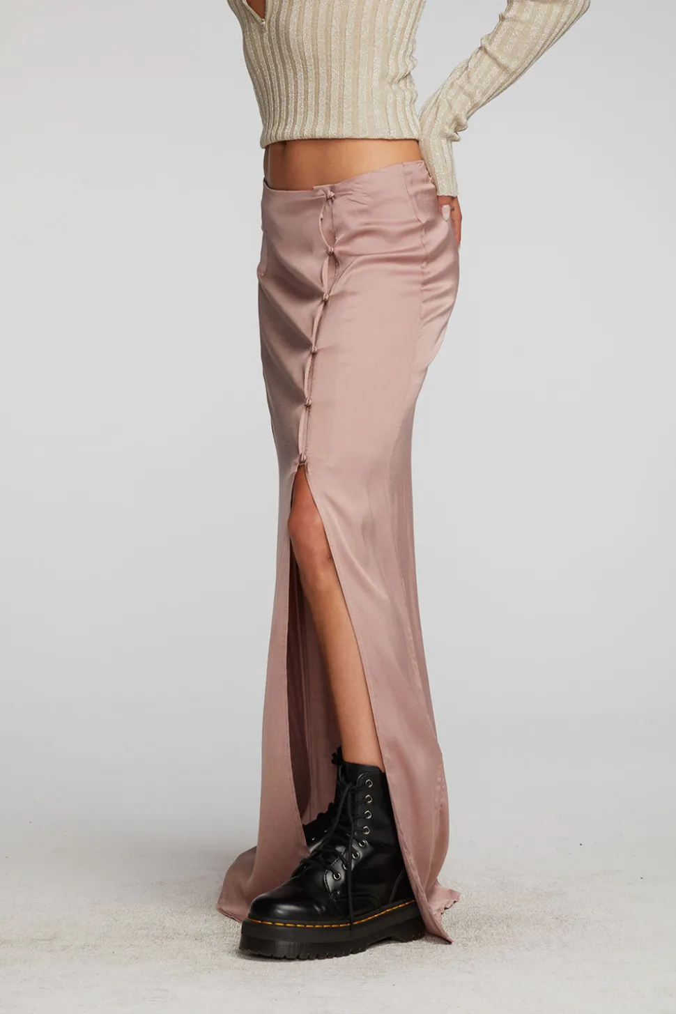 Chaser Brand Stretch Silky Woven Midi Skirt Clearance