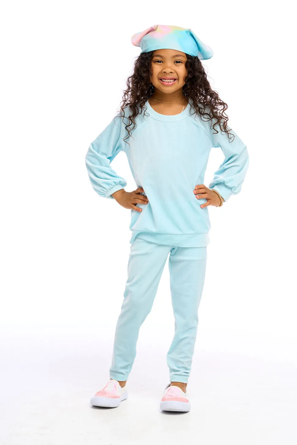 Chaser Brand Stretch Velvet Blouson Sleeve Raglan Fashion