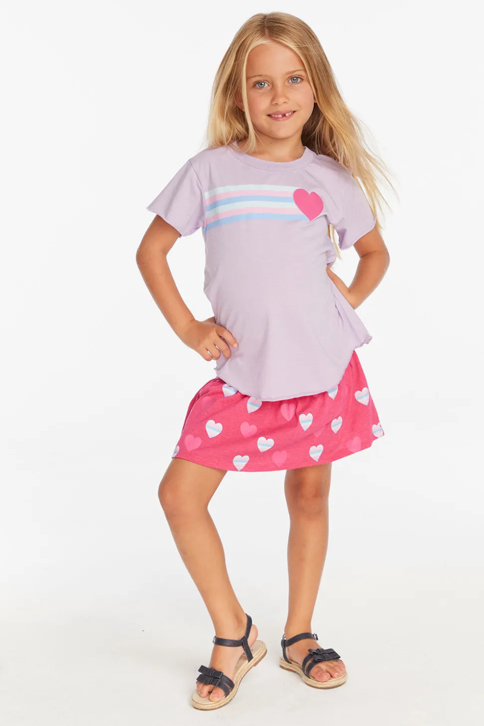 Chaser Brand Stripe Heart Tee Best
