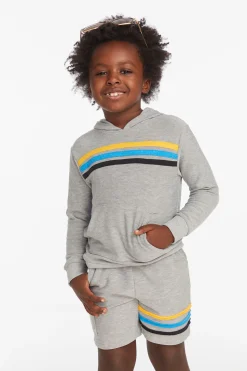 Chaser Brand Striped Heather Grey Boys Pullover Hoodie Cheap
