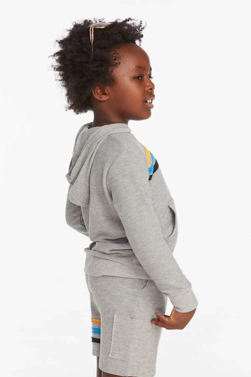 Chaser Brand Striped Heather Grey Boys Pullover Hoodie Cheap