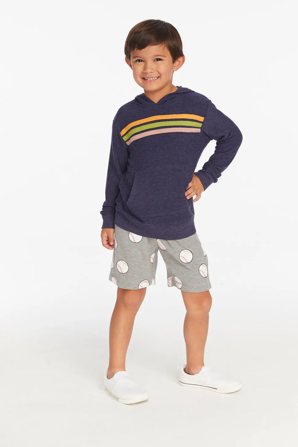 Chaser Brand Striped Sapphire Boys Pullover Hoodie Cheap