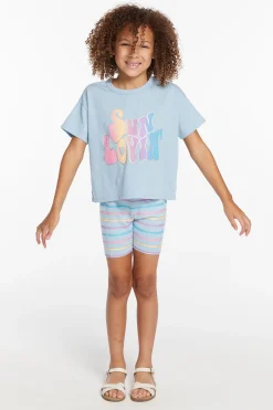 Chaser Brand Sun Lovin' Stripe Girls Shorts Discount