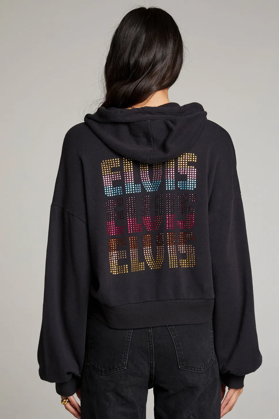 Chaser Brand Sun Records Studded Elvis Zip Up Hoodie Flash Sale