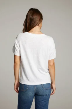 Chaser Brand Sunshine White Scoop Neck Tee New