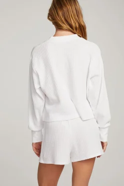 Chaser Brand Thayne White Long Sleeve Cheap