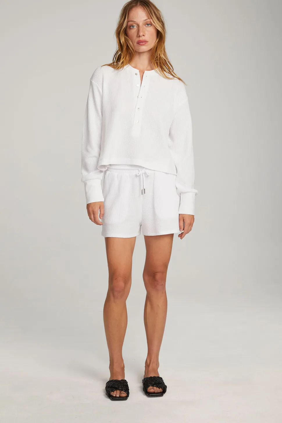 Chaser Brand Thayne White Long Sleeve Cheap