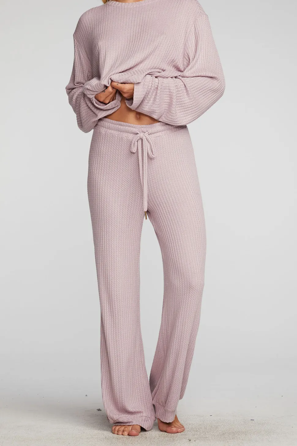 Chaser Brand Thermal Waffle Blouson Hem Joggers Best Sale