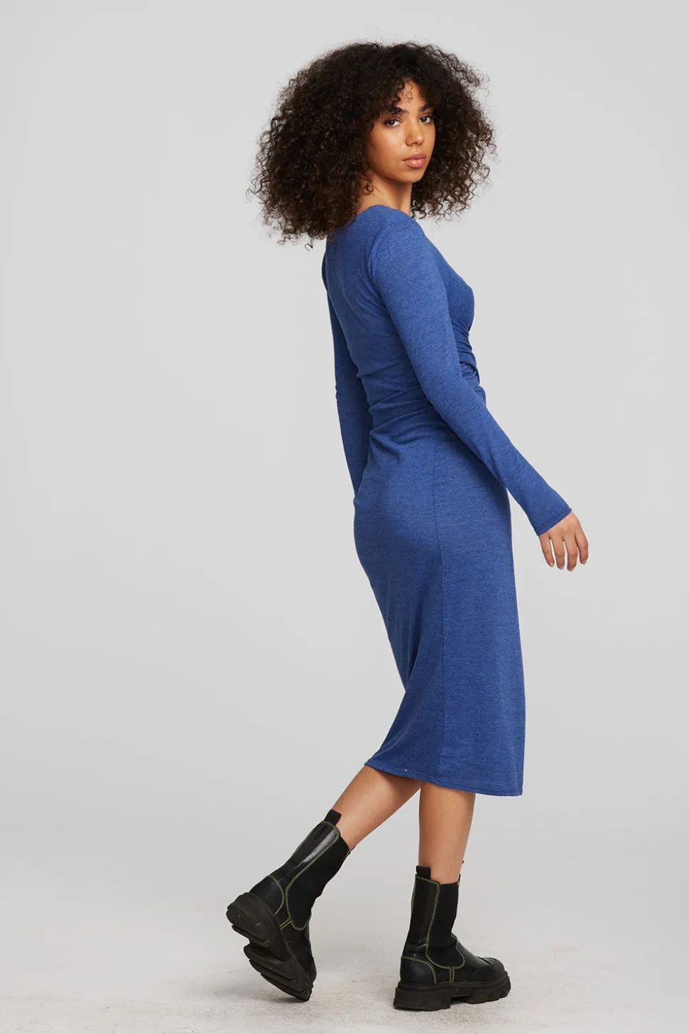 Chaser Brand Triblend Corset Wrap Midi Dress Flash Sale