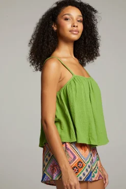 Chaser Brand Tropical Piquant Green Top Flash Sale