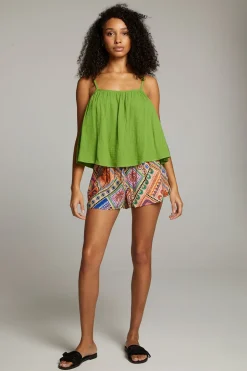Chaser Brand Tropical Piquant Green Top Flash Sale