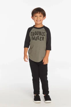 Chaser Brand Trouble Maker Boys Baseball Tee Clearance