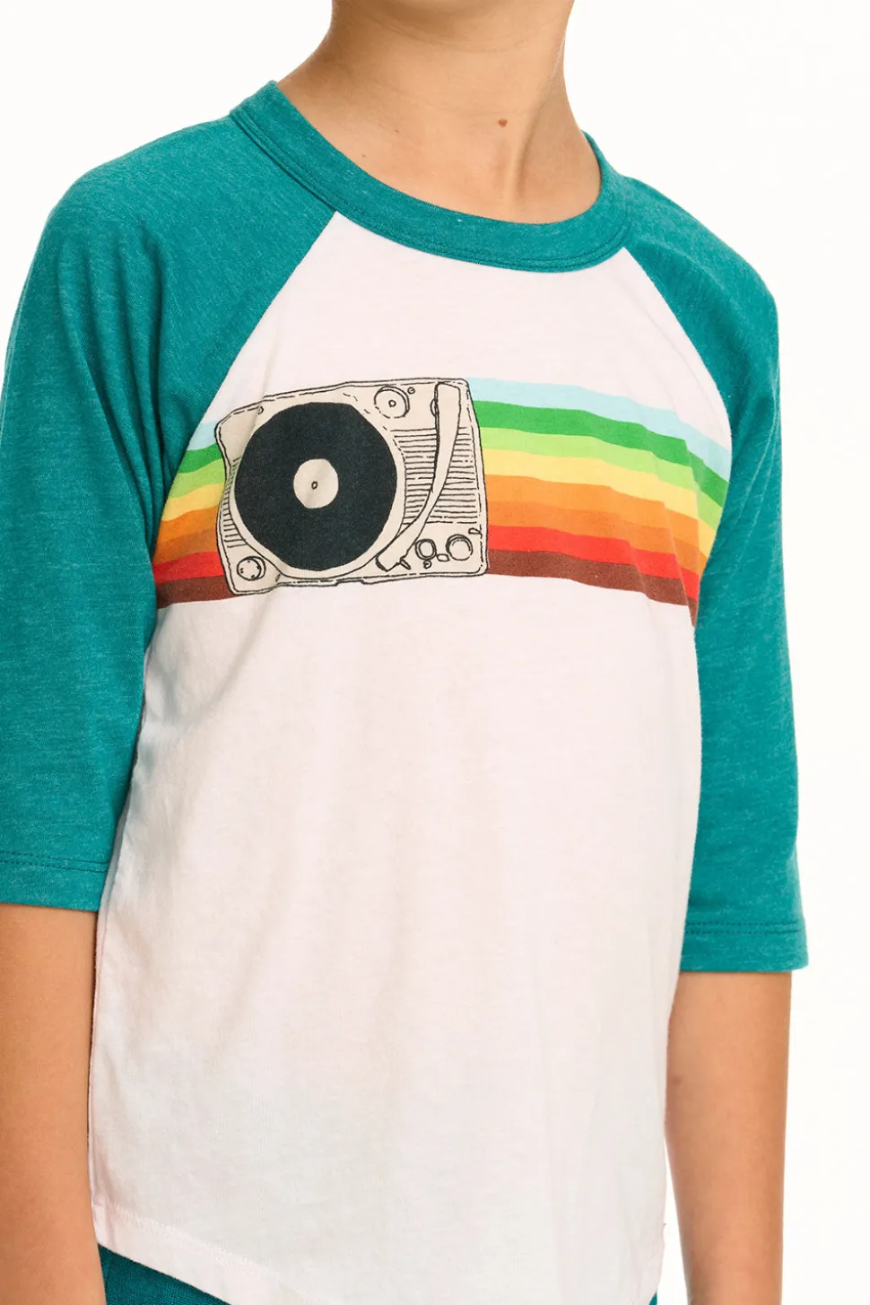Chaser Brand Turntable Rainbow Recycled Vintage Jersey Baseball Tee Fashion