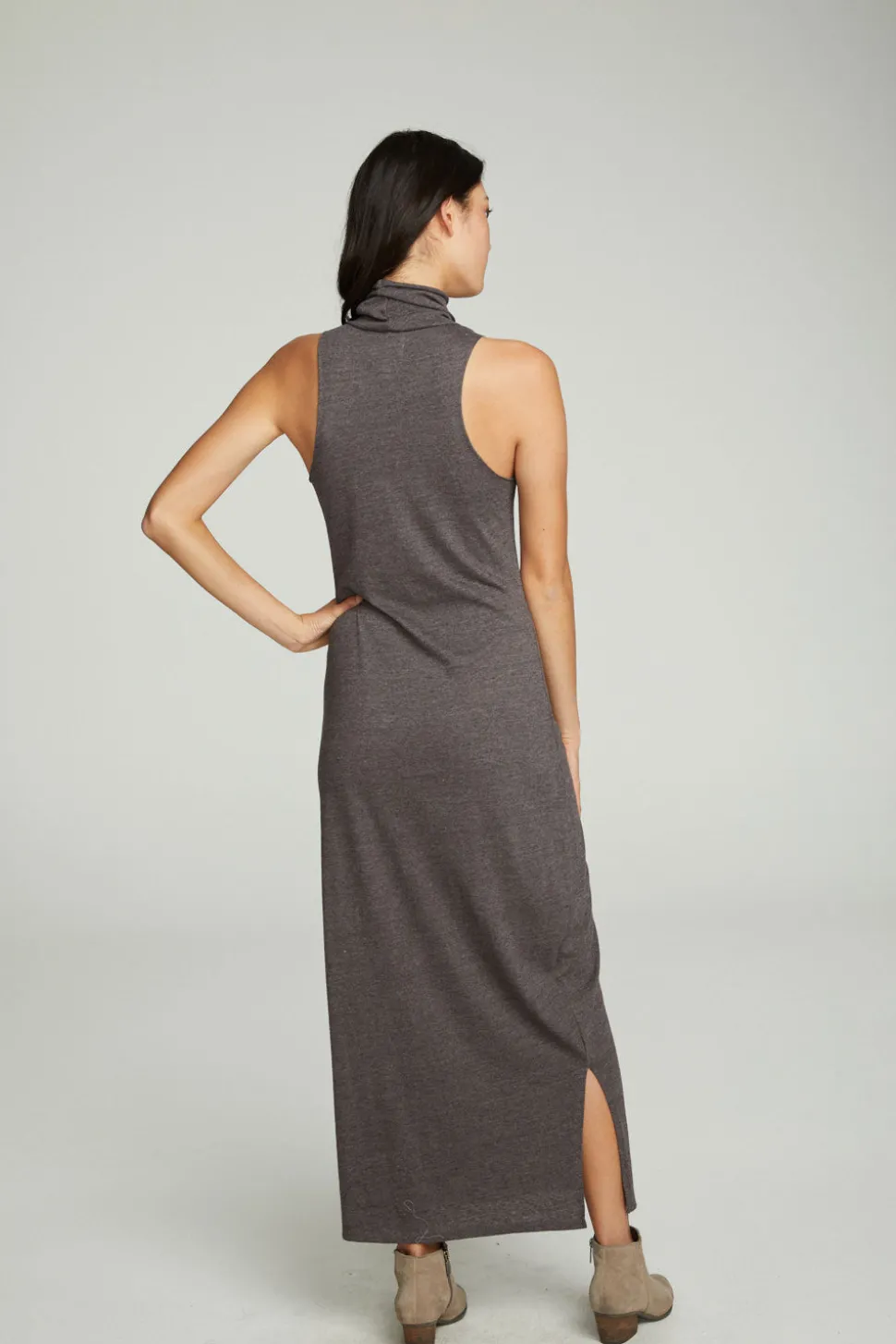 Chaser Brand Turtle Neck Tank Maxi Dress With Side Slits Sale