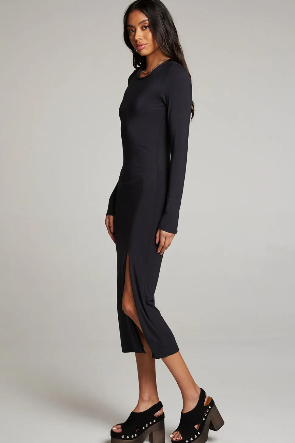 Chaser Brand Vedaa Licorice Midi Dress Best Sale