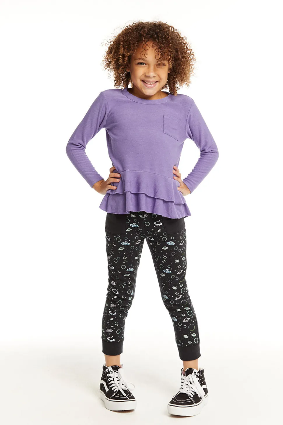 Chaser Brand Veronica Purple Long Sleeve Tee Outlet