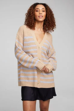 Chaser Brand Vibe Fairfax Stripe Cardigan Cheap