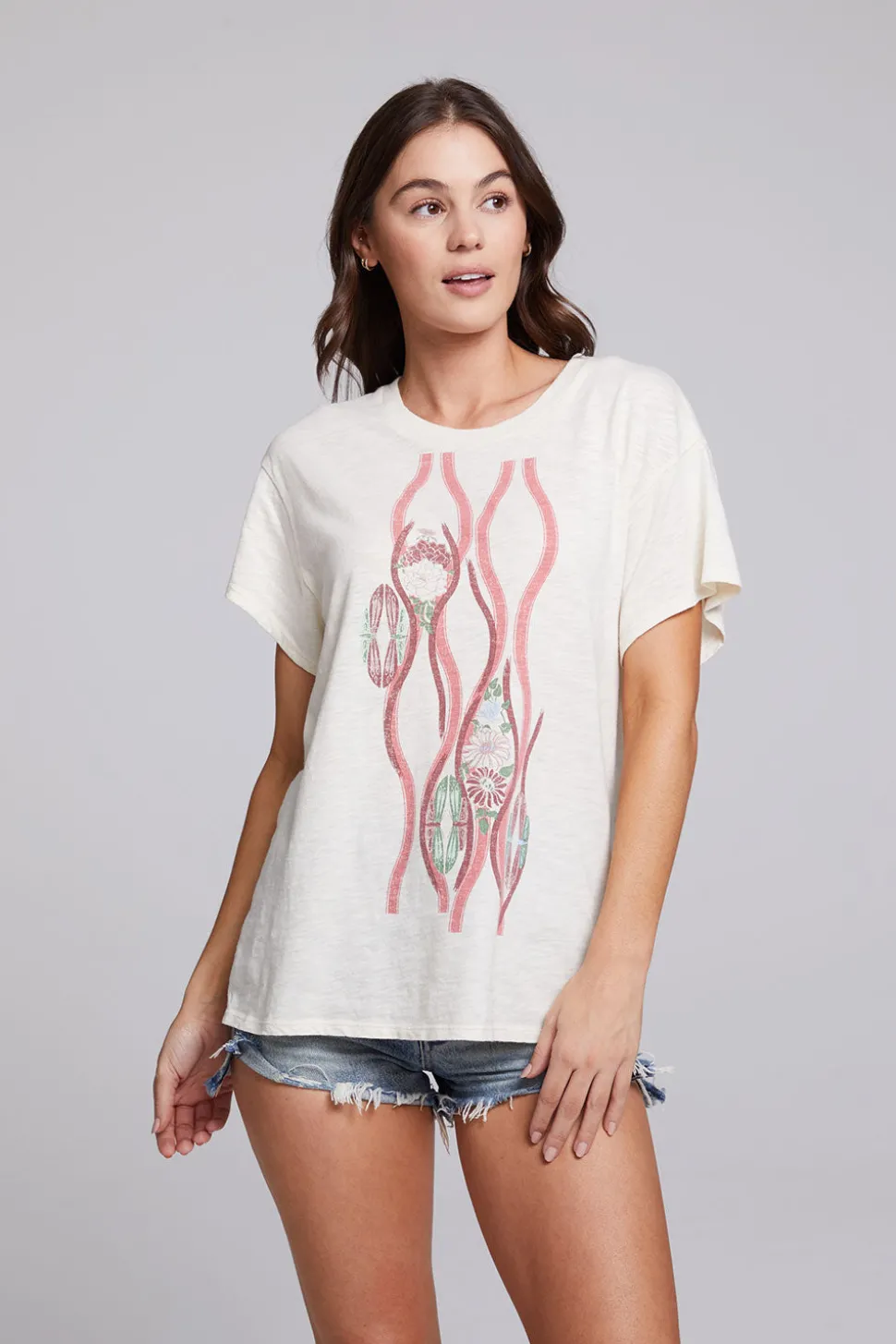 Chaser Brand Vintage Wallpaper Crew Neck Tee New