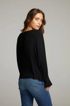 Chaser Brand Warren Licorice Blouse Discount