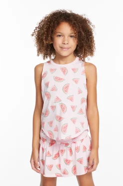 Chaser Brand Watermelon Heaven Girls Vintage Jersey Shirttail Muscle Best