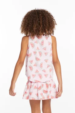 Chaser Brand Watermelon Heaven Girls Vintage Jersey Shirttail Muscle Best