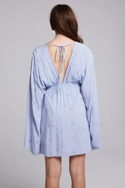 Chaser Brand Waverly Faded Denim Blue Mini Dress Fashion