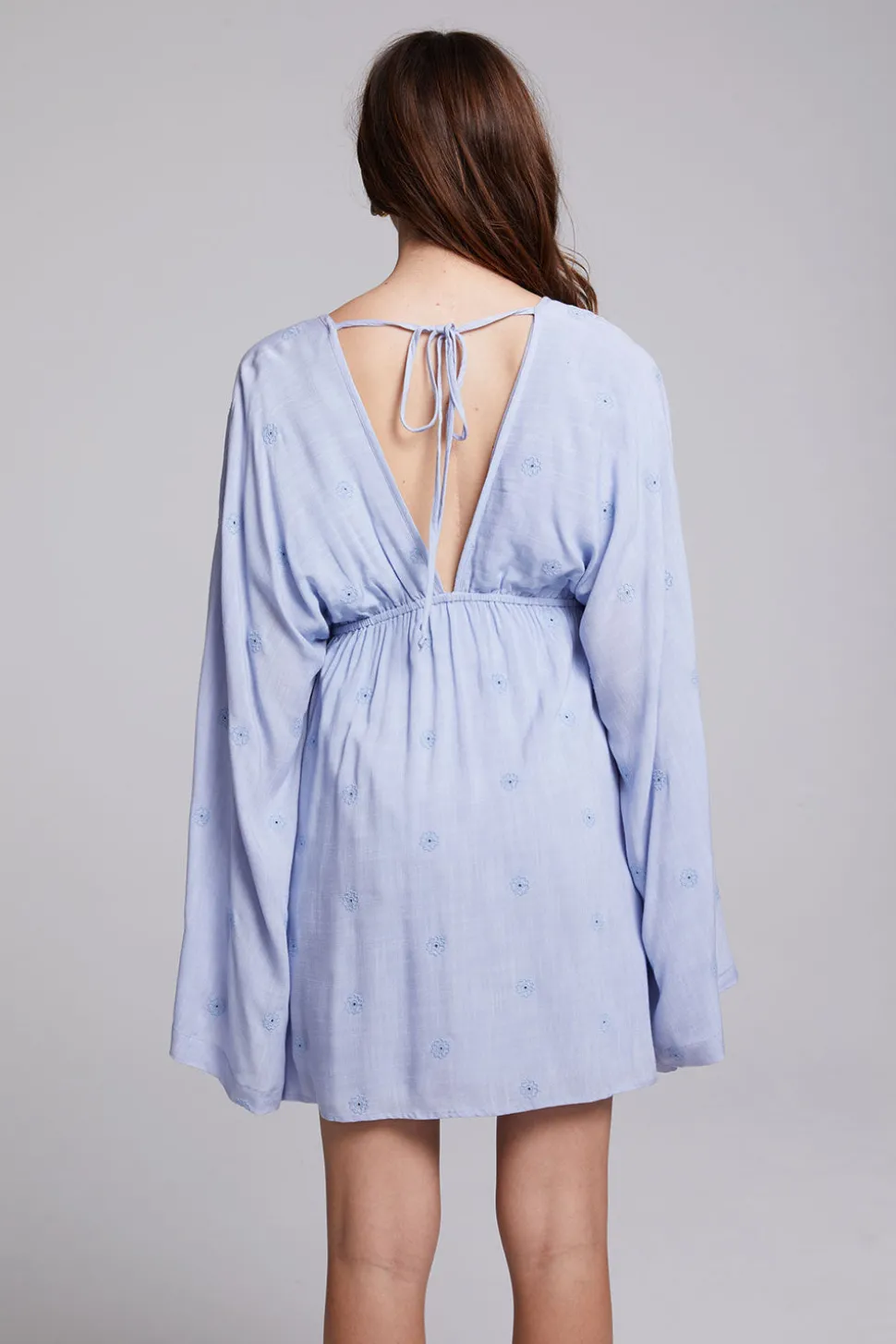 Chaser Brand Waverly Faded Denim Blue Mini Dress Fashion
