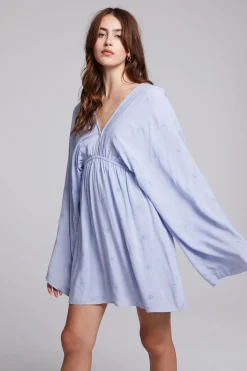 Chaser Brand Waverly Faded Denim Blue Mini Dress Fashion