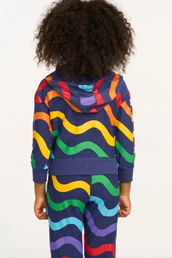 Chaser Brand Wavy Flower Rainbow Zip-up Hoodie Discount